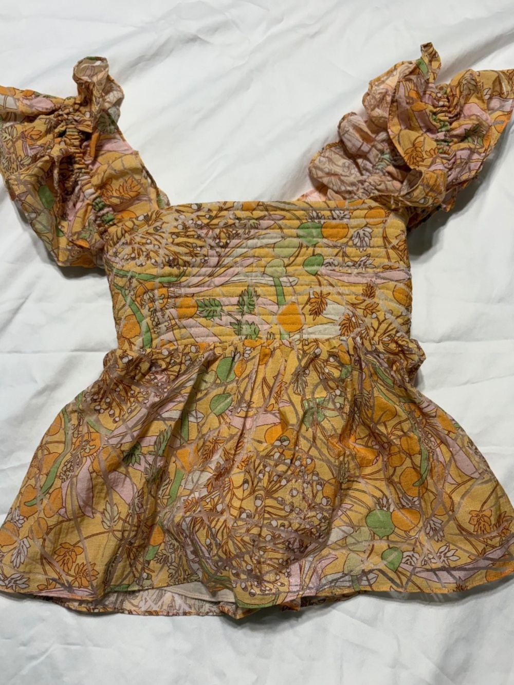 Gilner Farrar Floral Ruffle Blouse